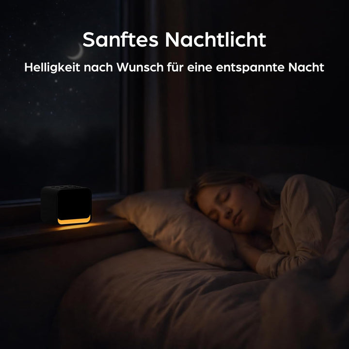 Radiowecker mit Naturklängen & dimmbarer LED-Anzeige – digitaler Wecker mit Nachtlicht, sanftes Aufw