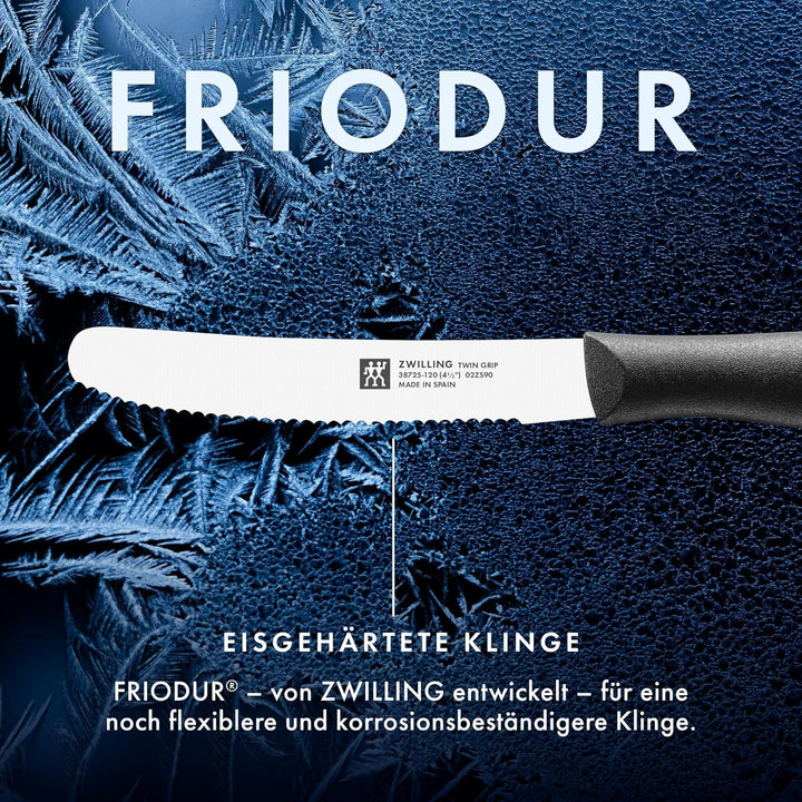 ZWILLING Twin Grip Messer-Set, 6-teilig, Frühstücksmesser, Klingenlänge: 12 cm, Rostfreier Spezialst
