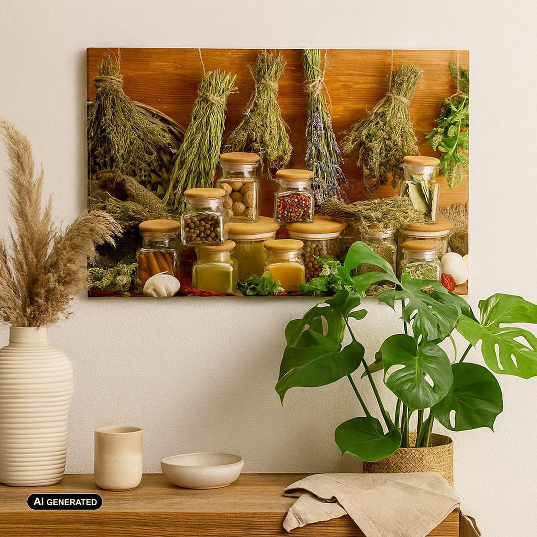 Bilder auf Leinwand 100x70cm Leinwandbild Aromatisch duft flasche kräuter Gross Wanddeko Bild Schlaf