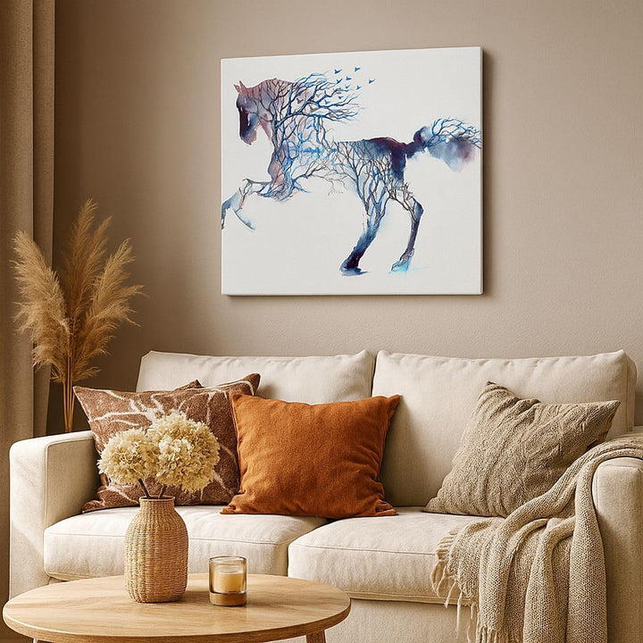 Bilder auf Leinwand 100x70cm Leinwandbild natur malen schön Hengst Gross Wanddeko Bild Schlafzimmer