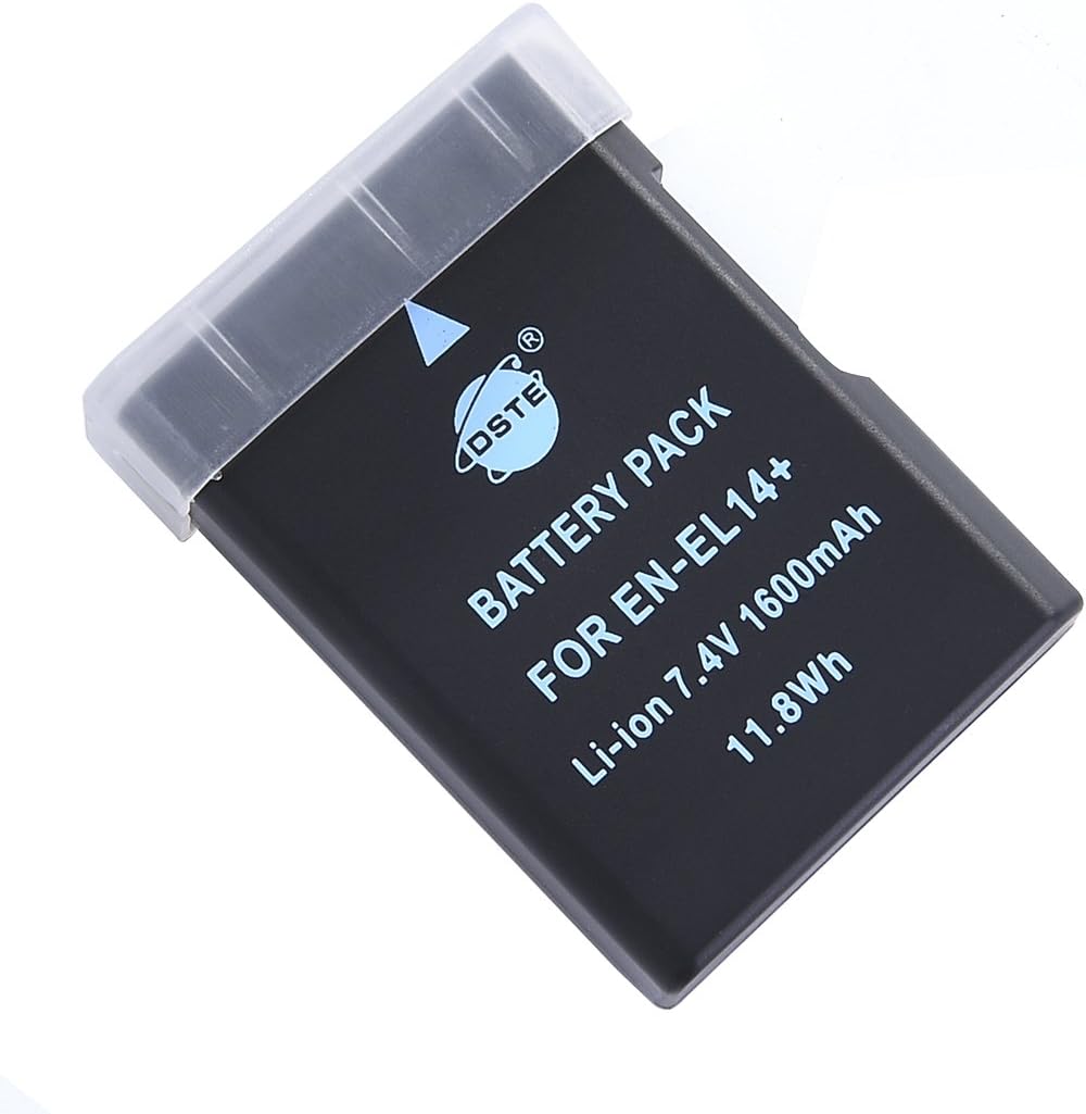 DSTE®（2 Pack） Ersatz Batterie und DC111E Reise Ladegerät Compatible für Nikon EN-EL14 EN-EL14A DF D3