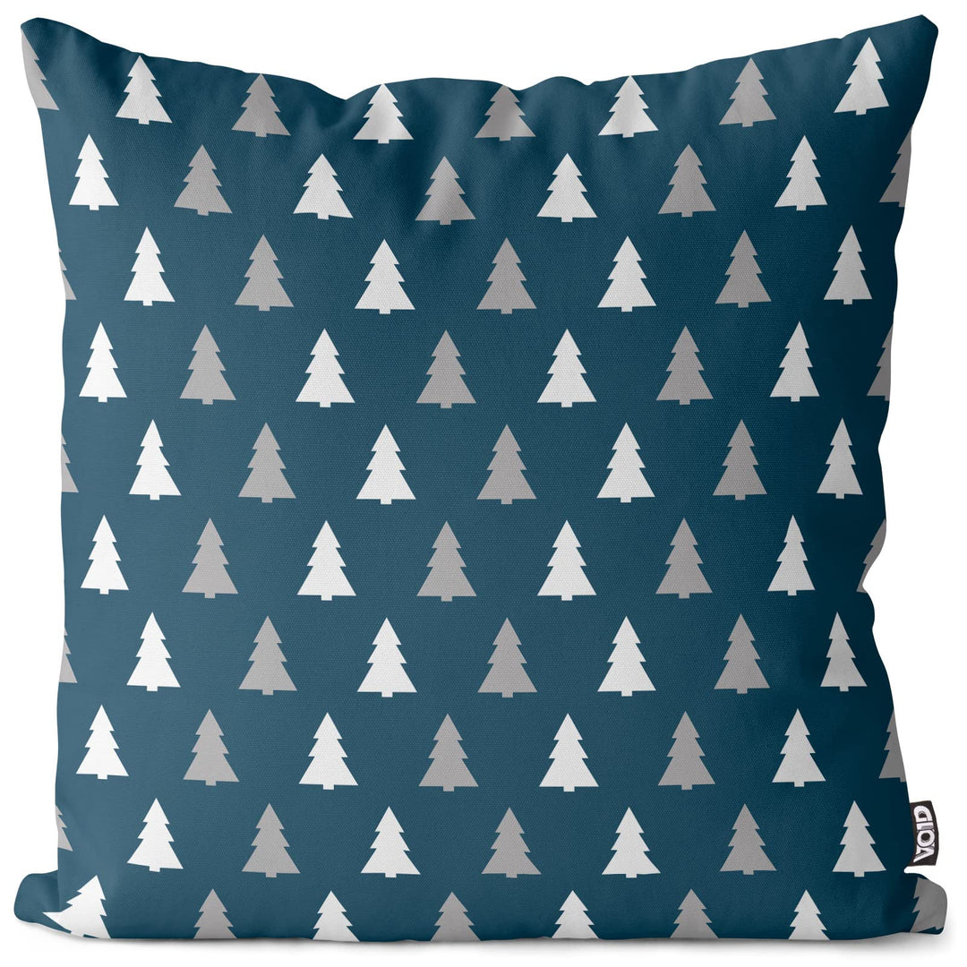 VOID Wald Design Weiss Grau Kissenbezug Kissenhülle Sofakissen Kissen Deko Weihnachten Winter Weihna