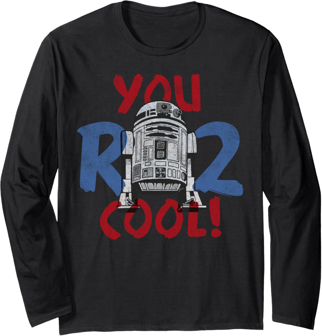 Star Wars R2-D2 You Are Too Cool Pun Text Langarmshirt