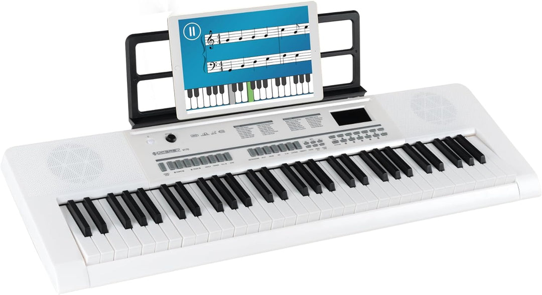 McGrey 6170 WH Akku-Keyboard - 61 Tasten-Keyboard mit integriertem Akku - 200 Klänge und Rhythmen -