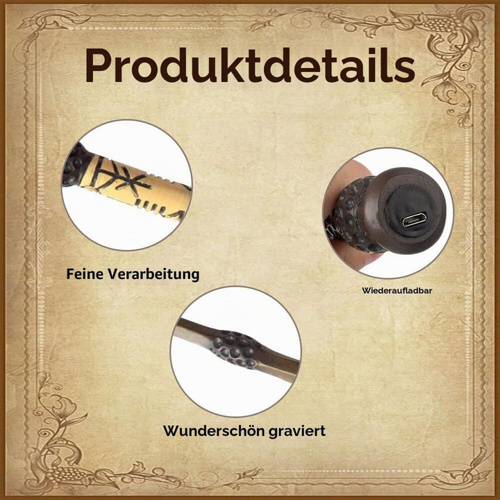 Elderstab, Dumbledore Zauberstab mit Licht, USB Aufladung Elderstab, Zauberstab Dumbledore in Gesche