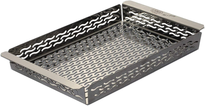 Lares Grillschale aus Rostfreiem Edelstahl - Masse: 30 x 20 x 3,5cm - Massive Ausführung, Wiederverw