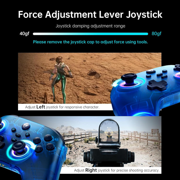 Machenike G3V2 Controller PC, Gamepad PC Wireless, 2 Einstellbare Hall Effekt Joystick, 2 Programmie