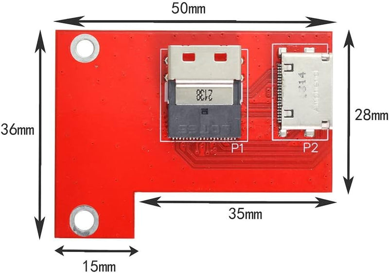 Xiwai PCI-Express 4.0 Slimline SAS SFF-8654 auf Oculink SFF-8611 SFF-8612 PCBA Buchse Adapter mit Ha