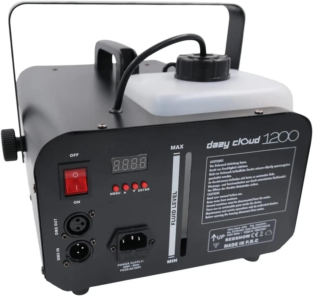 Redshow DC1200 – Dazy Cloud 1200 Nebelmaschine, kabellose Fernbedienung, DMX steuerbar