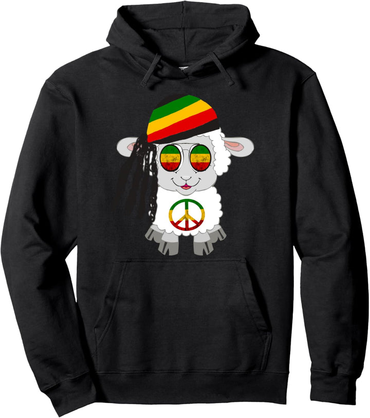 Reggae Schaf Hippie Lamm Rastafari Dreads Rasta Reggae Musik Pullover Hoodie