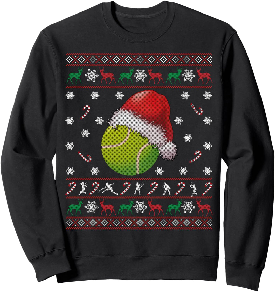 Tennis Ball Santa Hat Ugly Christmas Sweater Gift Sweatshirt
