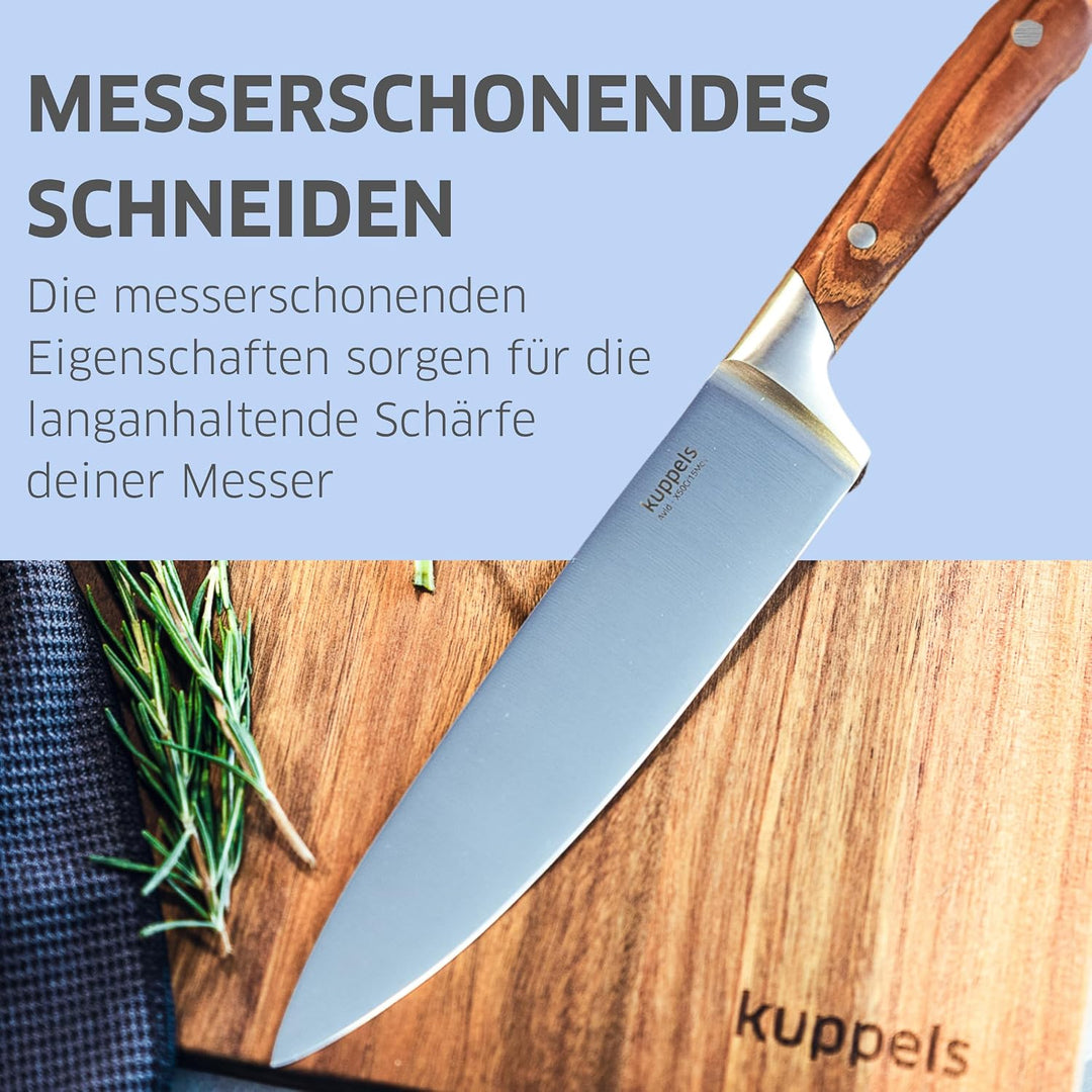 Kuppels Schneidebrett SLICE | Akazienholz | 40 x 30 x 1,5 cm | Holzbrett klingenschonend | Schneideb
