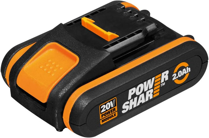 Worx 18V Akku(20V Max) 2.0Ah WA3551 mit Anzeige, PowerShare für Alle Worx Geräte –Ersatzakku Wiedera