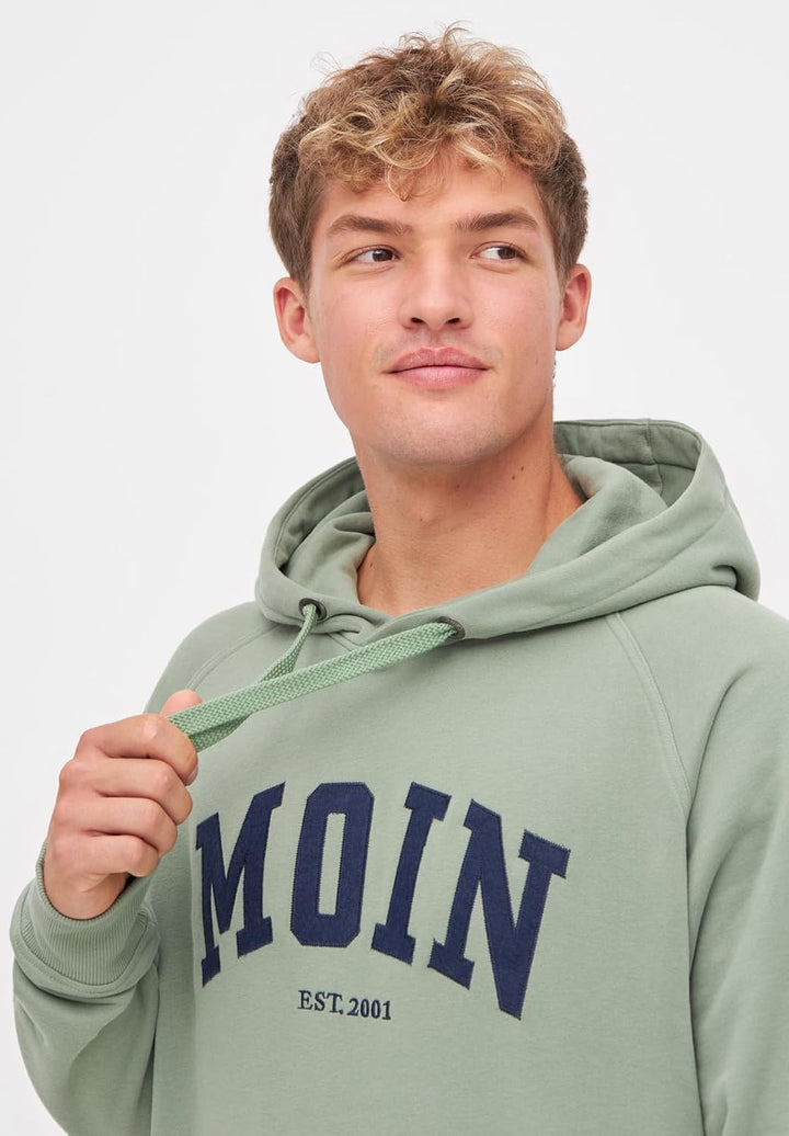 derbe Herren Hoodie Moin GOTS S Hedge Green/Navy, S Hedge Green/Navy