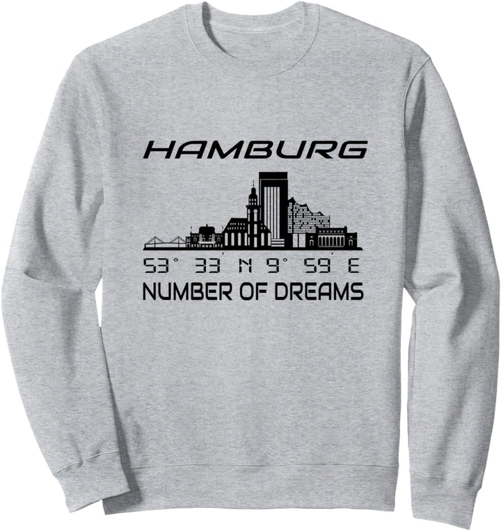 GPS Koordinaten Geographie Deutschland Heimat Stadt Hamburg Sweatshirt