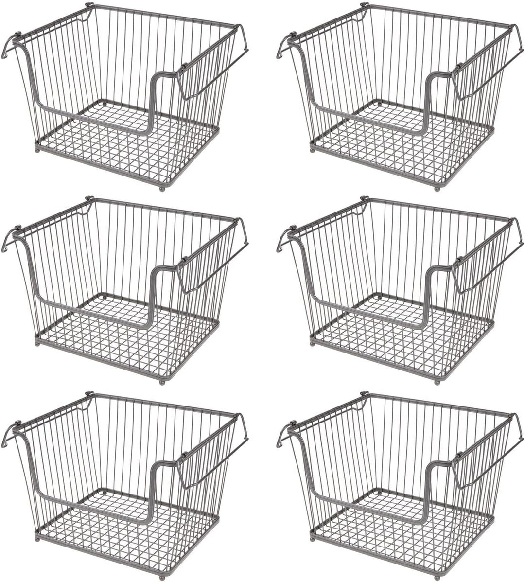 mDesign Metall Ablagebox mit Henkeln – grosser Aufbewahrungskorb im ansprechenden Design – idealer D