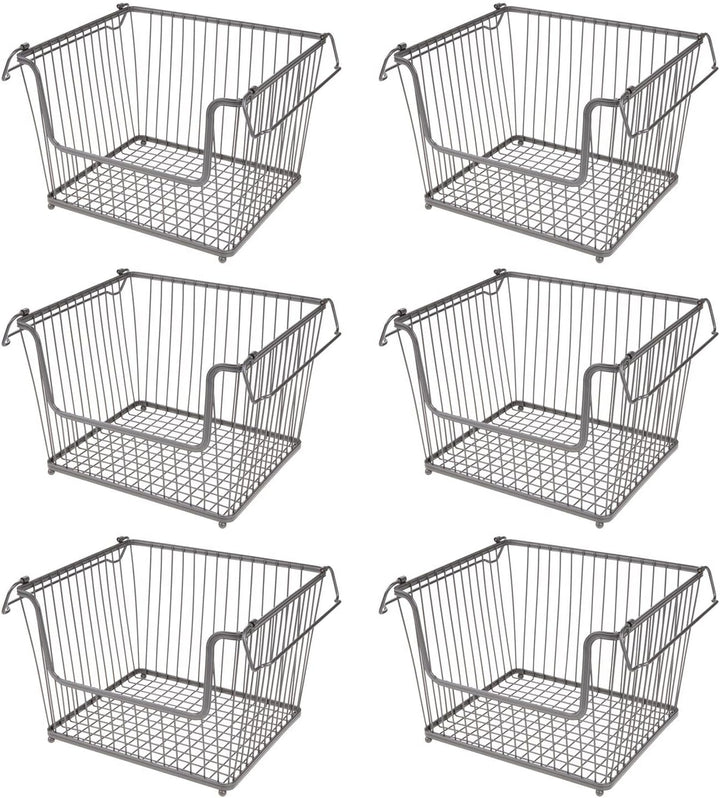 mDesign Metall Ablagebox mit Henkeln – grosser Aufbewahrungskorb im ansprechenden Design – idealer D