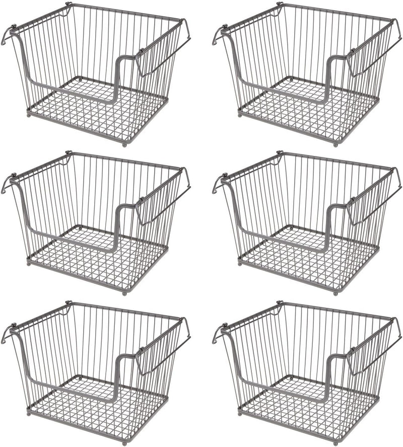 mDesign Metall Ablagebox mit Henkeln – grosser Aufbewahrungskorb im ansprechenden Design – idealer D