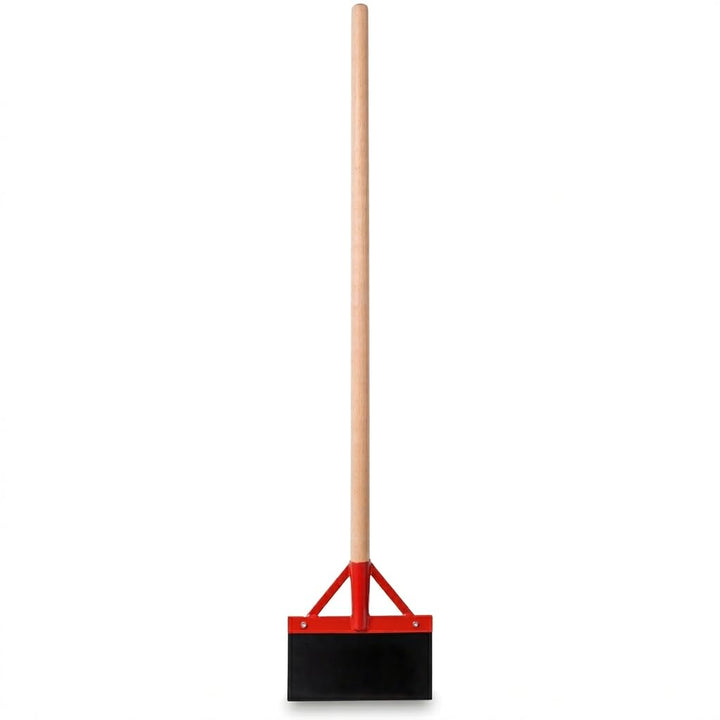 Stossscharre 30 cm mit Buchenholzstiel 130 cm | Federstahlblatt mit Strebe 300 mm breit| Bodenscharr
