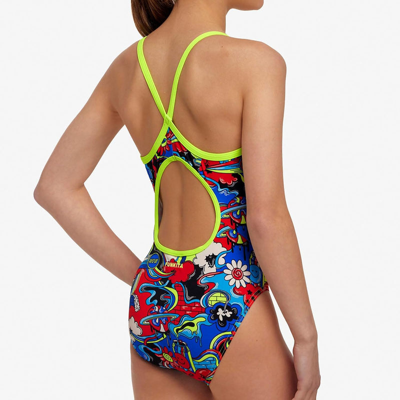 Funkita Badeanzug Mädchen Happy Jack 140 Mehrfarbig, 140 Mehrfarbig