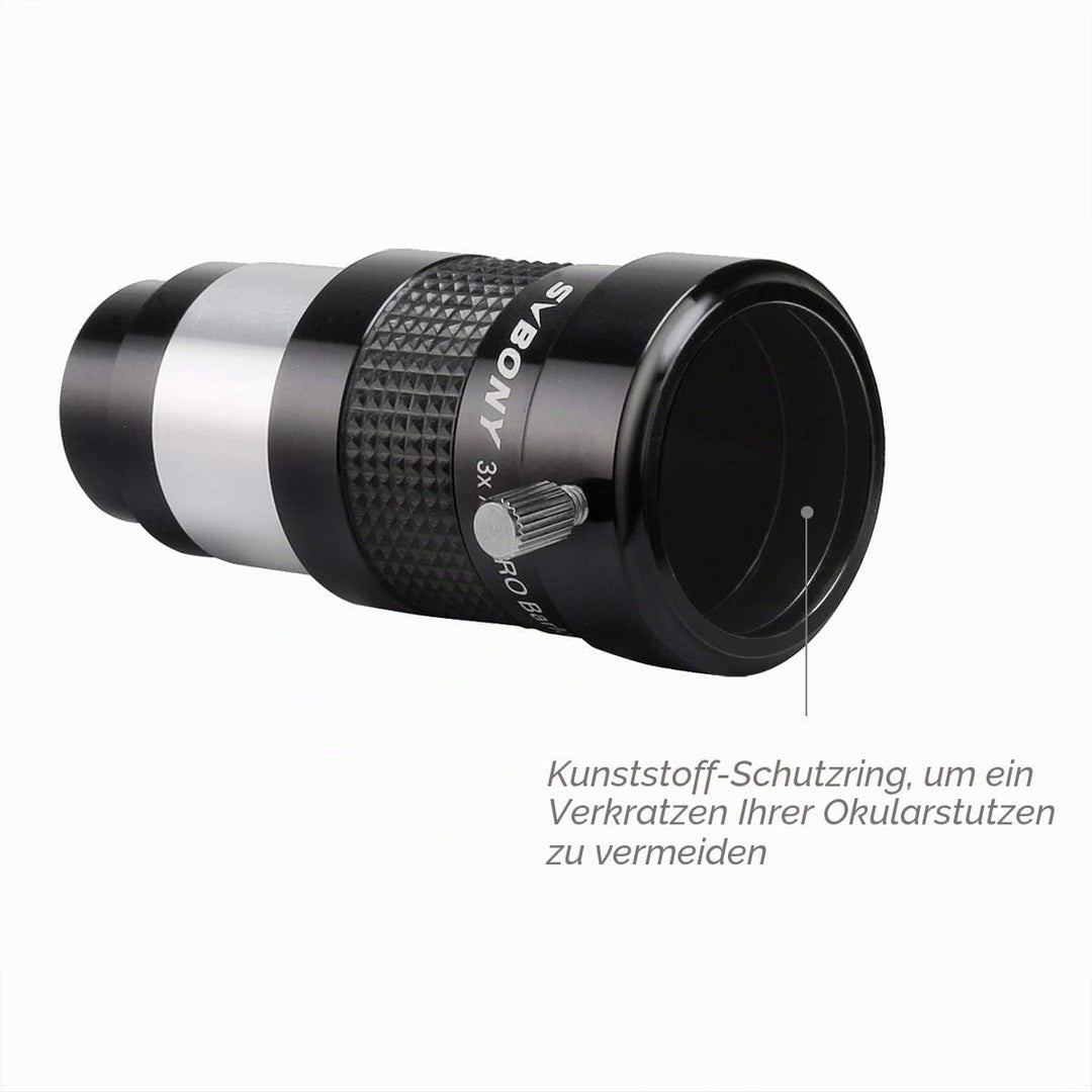 Svbony SV136 Barlowlinse 3X, 1,25 Zoll Achromatisches Barlow FMC Metallteleskop Zubehör für Planeten