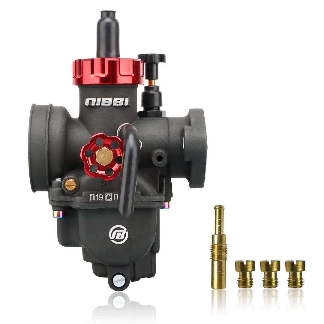 NIBBI Vergaser PE19mm, passt 100cc/110cc/125cc Flansch Motorrad Motoren, drei Hauptstrahl und ein la