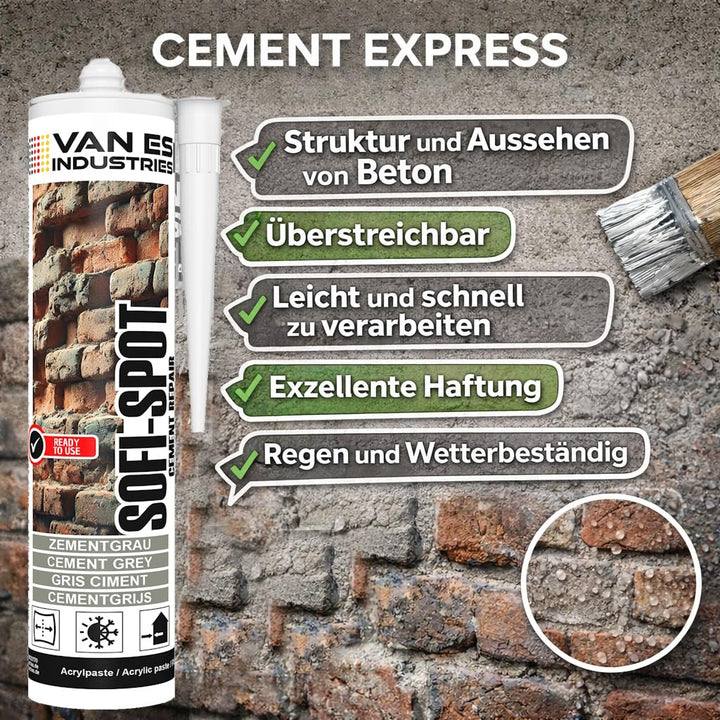 Cement Repair Express – gebrauchsfertiger Reparaturmörtel in Kartusche (3x 310ml) – ideal für Fugen,