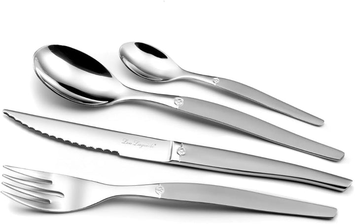 Lou Laguiole Besteck JET, Edelstahl satiniert, für 6 Personen, 24-teilig