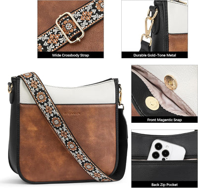 BOSTANTEN Damen Handtasche Kleine Umhängetasche aus PU Leder Schultertasche für Frauen Crossbody Bag