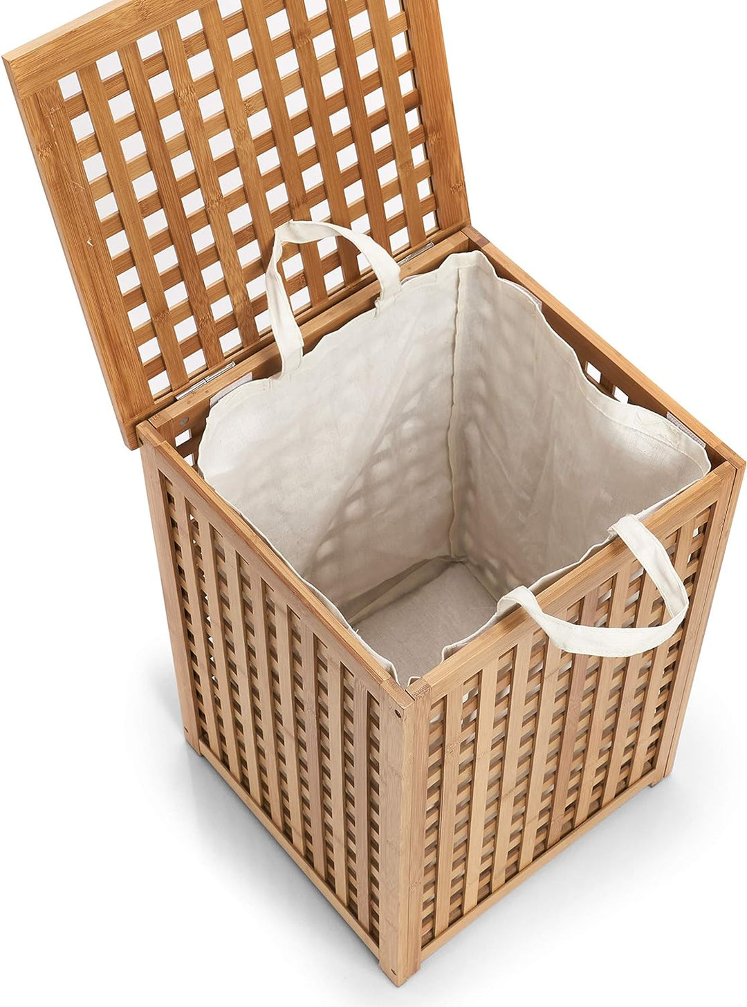 Zeller 13438 Wäschetruhe 40 x 40 x 58 cm, Bamboo