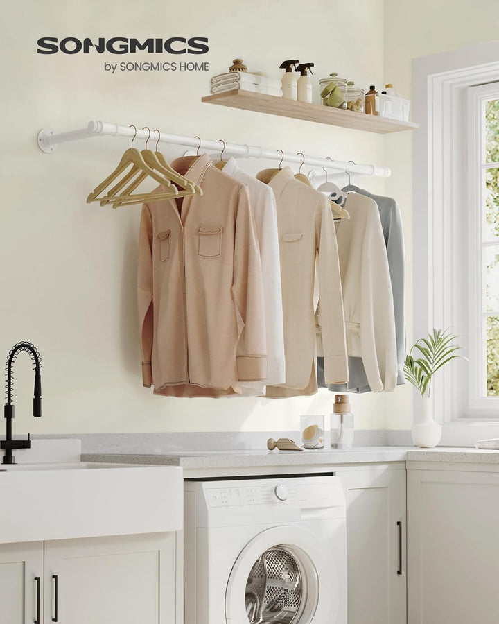 SONGMICS Kleiderstange für die Wand, Kleiderständer Wandmontage, Industrie-Design, platzsparend, 30