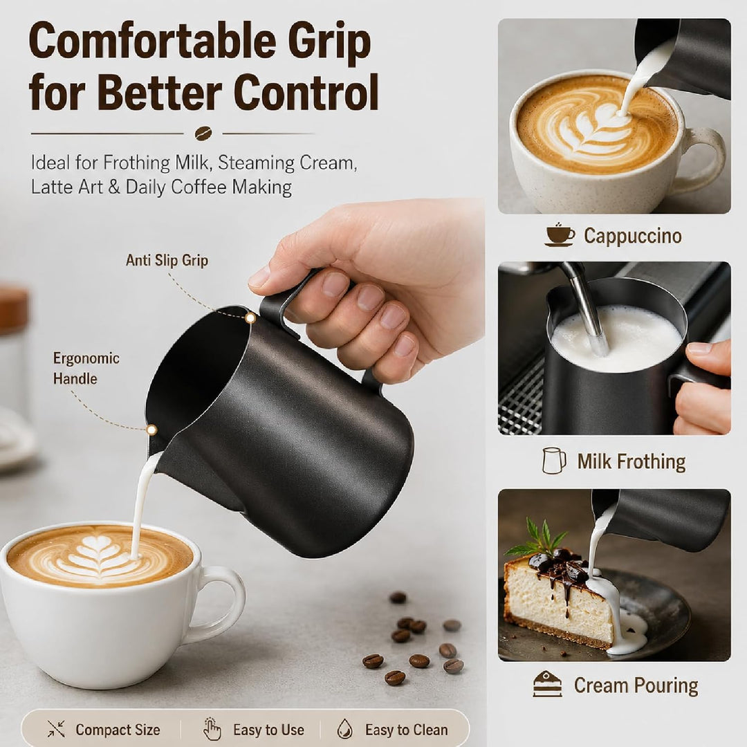 400ml Edelstahl Milchkrug Aufschäumen, Aufschäumen Krug Kaffee Milchaufschäumen Krug Tasse Milchkann