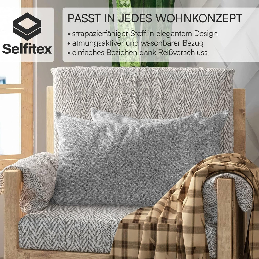 Selfitex 2er Set 40x60 cm, Sofakissen mit Füllung und Bezug, Dekokissen, Kopfkissen mit weicher Kiss