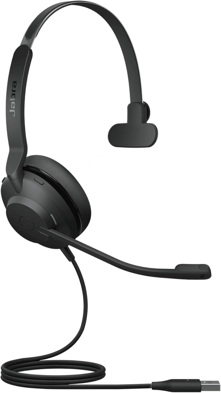 Jabra Evolve2 30 Headset – Mono Kopfhörer mit Noise Cancelling – UC Zertifiziert – mit 2-Mikrofon An