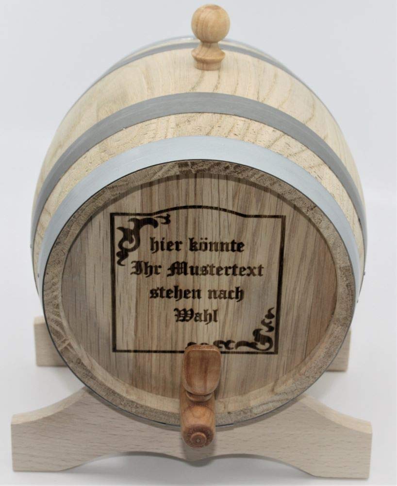 MAAJ 2 L WEINFASS MIT WUNSCHGRAVUR - GESCHENK-IDEE/WHISKYFASS/SCHNAPSFASS AUS EICHENHOLZ