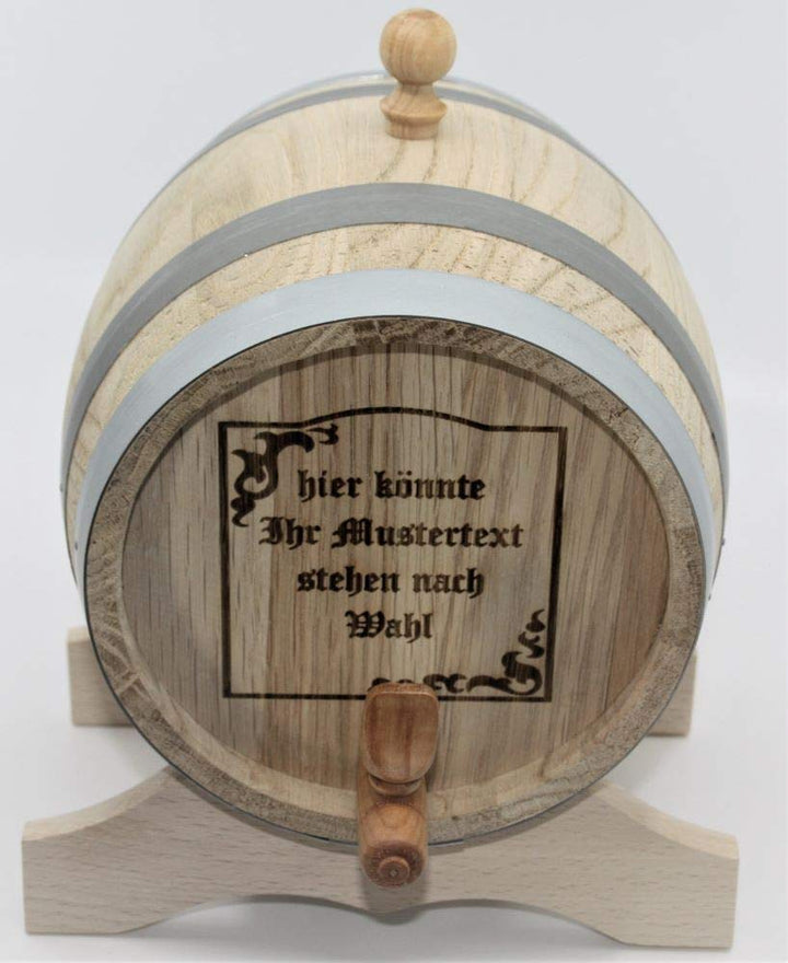 MAAJ 2 L WEINFASS MIT WUNSCHGRAVUR - GESCHENK-IDEE/WHISKYFASS/SCHNAPSFASS AUS EICHENHOLZ
