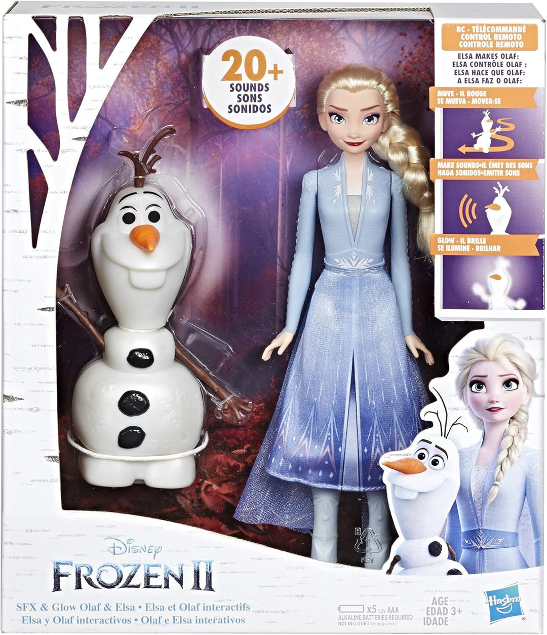 Disney Frozen Talk and Glow Olaf and Elsa Dolls, Remote Control Elsa Activates Talking, Dancing, Glo