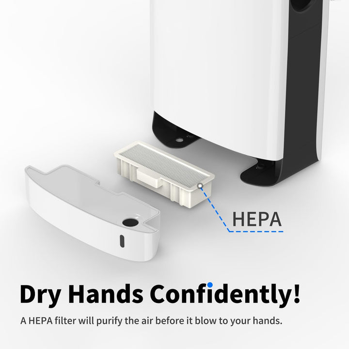anydry 2065 Doppelseitiger Händetrockner HEPA Filter Effizient ABS Weiss