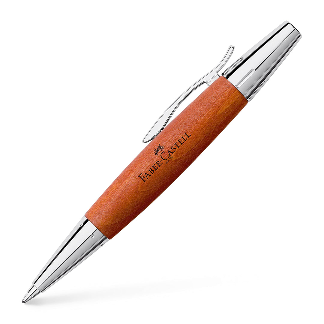 Faber-Castell 148382 - Drehkugelschreiber e-motion Birnbaum, braun, Kugelschreiber Mine B, Schreibfa