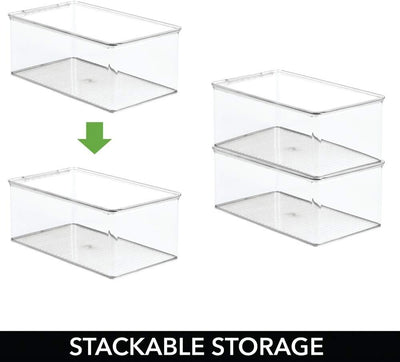 mDesign 4er-Set Küchen Organizer – stapelbare Vorratsdosen für Küchenregal und Vorratskammer – Kühls
