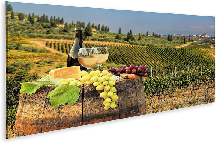islandburner Bild auf Leinwand Weisswein Mit Fass Auf Weinberg In Chianti Toskana Italien Bilder Wan