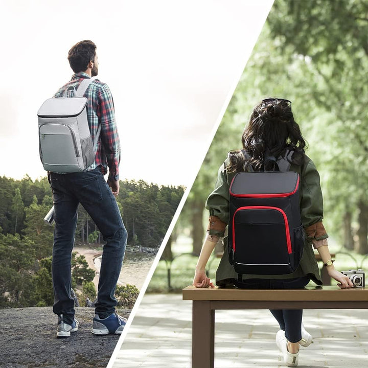 Lixada Kühl-Rucksack mit Kühlbox, Kühlbox, wasserdicht, zwei Etagen, für Camping, Wandern, Picknick,