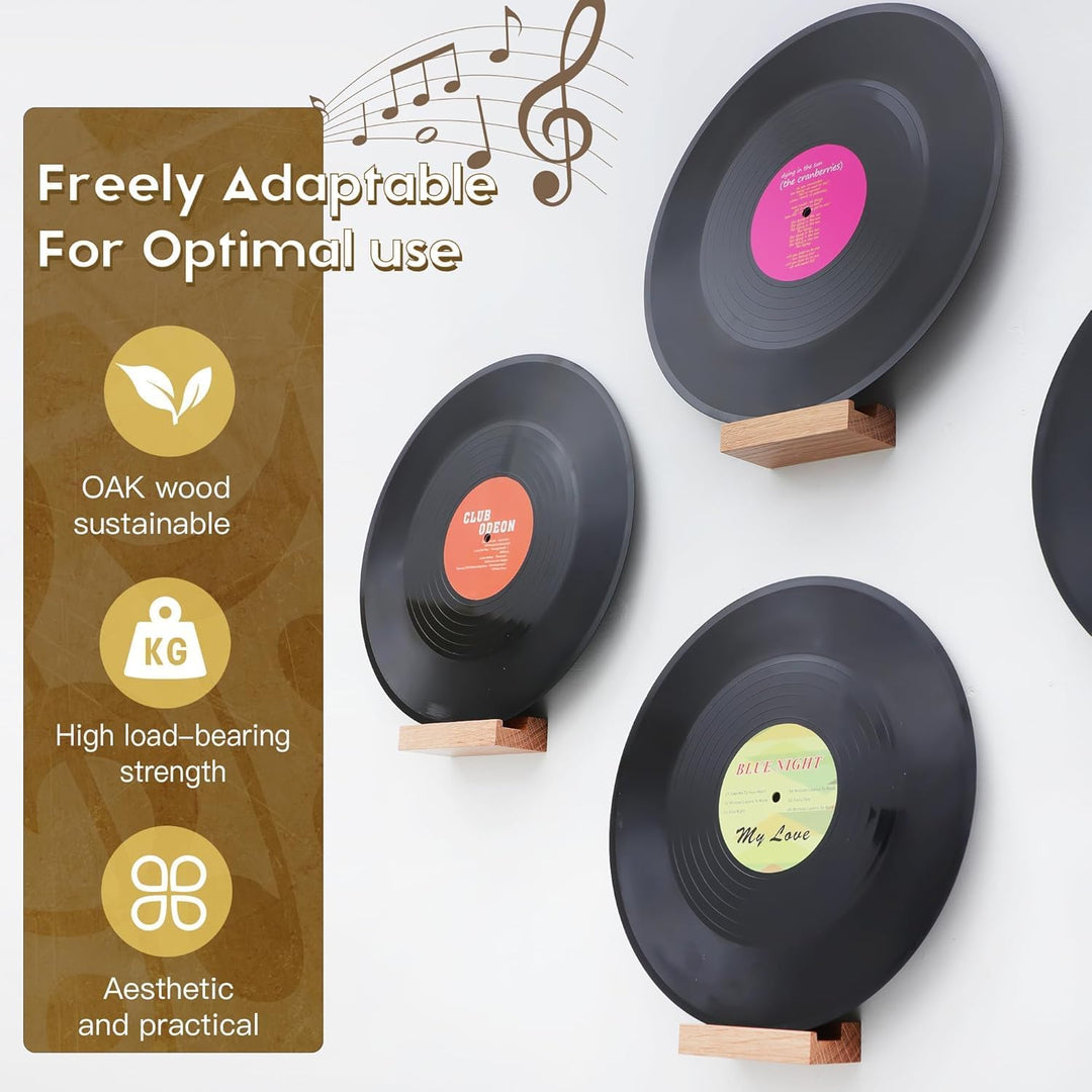 PHOENANCEE Massives Eichenholz, Schallplatten-Wandhalterung, Schallplatten-PräSentationshalter FüR L