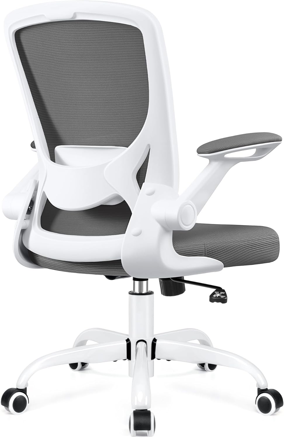 KERDOM Bürostuhl, Ergonomischer Schreibtischstuhl mit Klappbaren Armlehnen, 360° Drehstuhl Mesh Comp