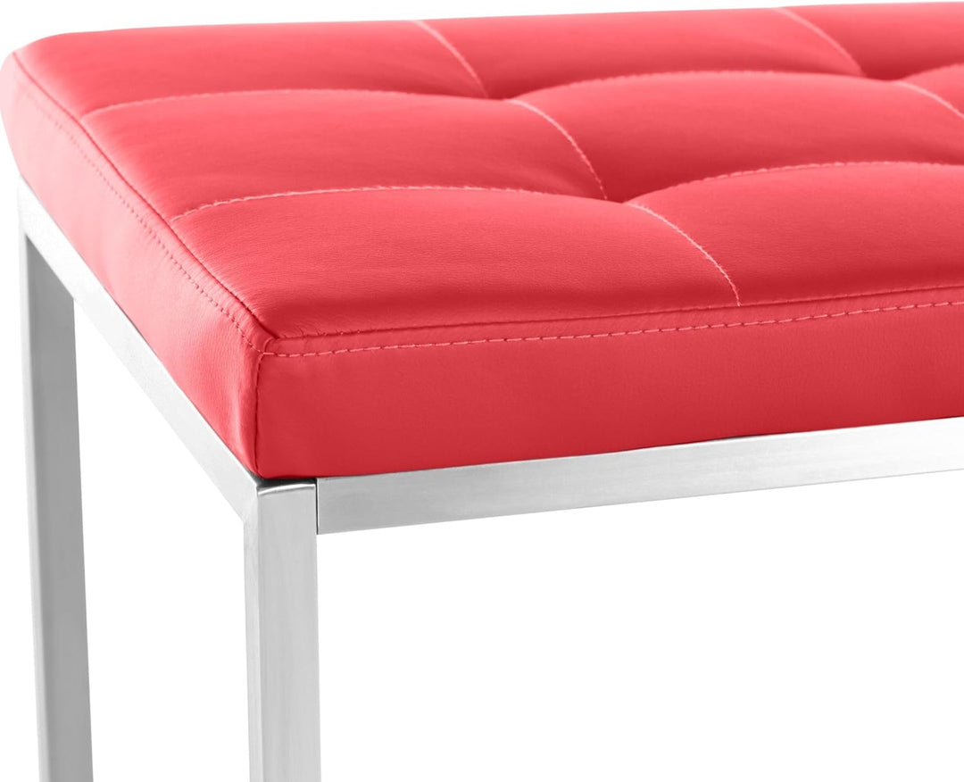 CLP Edelstahl Küchenbank Barci Kunstleder I Moderne 2er-Sitzbank Mit Polsterung Für Esszimmer Und Kü