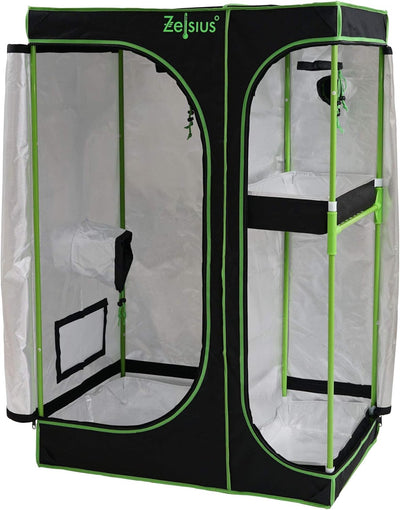 Zelsius Growzelt MyHomeGrow 2-in-1 Grow Tent | Indoor Growbox | schwarz grün | Growroom Growschrank