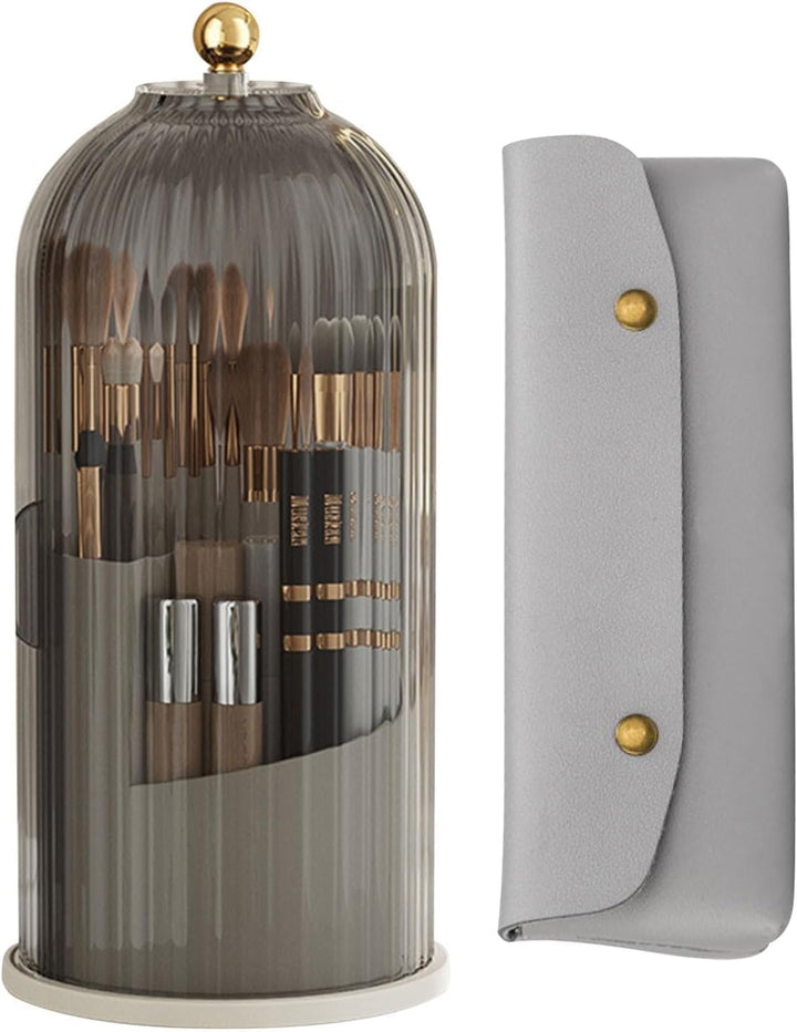 Rotierender Pinselhalter mit 360° Drehung und staubdichtem Deckel - Platzsparender Organizer für Kos