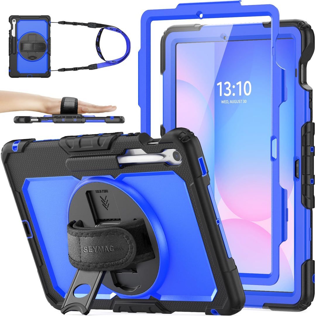 SEYMAC stock Hülle für Samsung Galaxy Tab S10 FE+ Plus 13,1 Zoll, Stossfeste Hülle mit Displayschutz