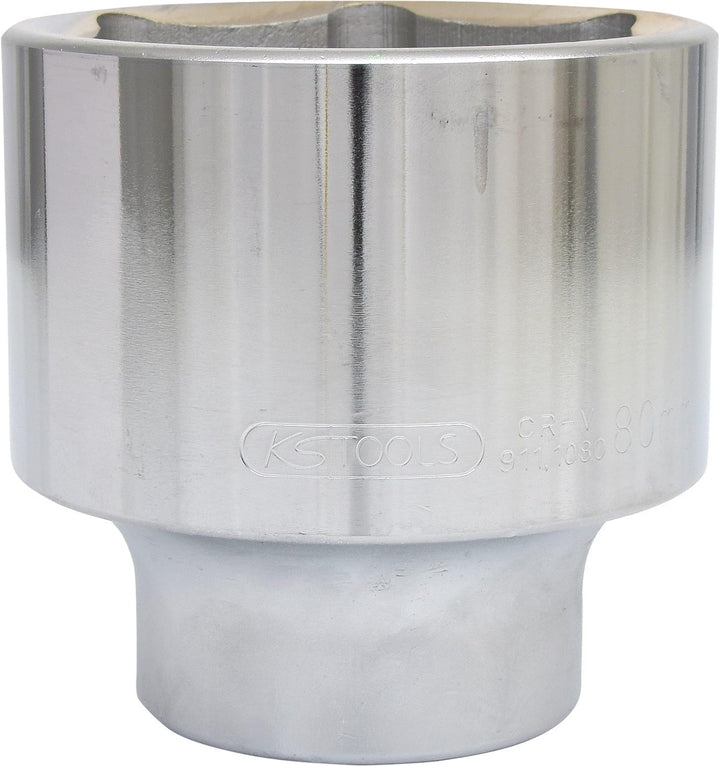 KS Tools 911.1080 1" CLASSIC Sechskant-Stecknuss, kurz, 80mm