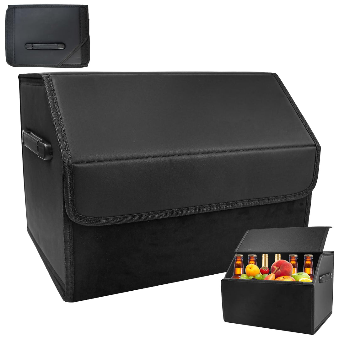 Faltbarer Kofferraum Organizer Auto Kofferraumtasche mit Magnetisch Deckel PU Faltbox Auto Zubehör I